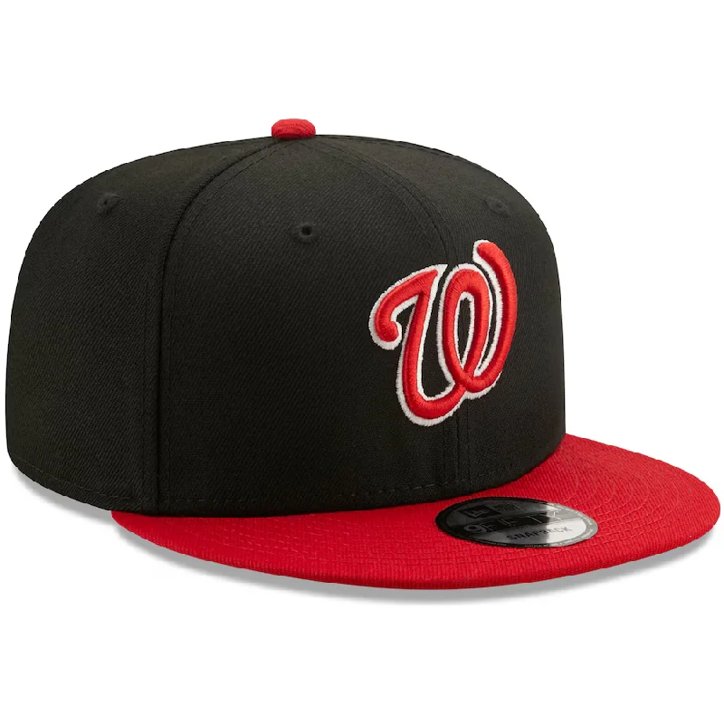 Custom Formal Hats-New Era Washington Nationals 2-Tone Color Pack 9FIFTY Snapback Hat - Black/Scarlet