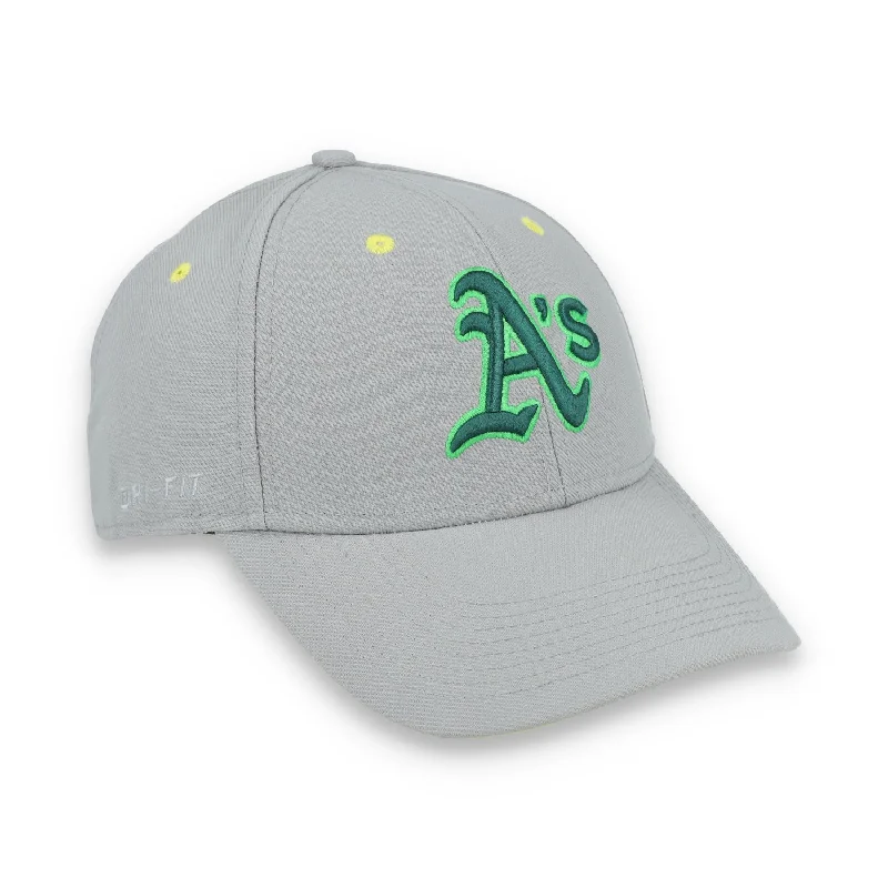 Custom Reflective Baseball Caps-Nike Oakland Athletics Legacy91  Dri-FIT Adjustable Hat - Grey