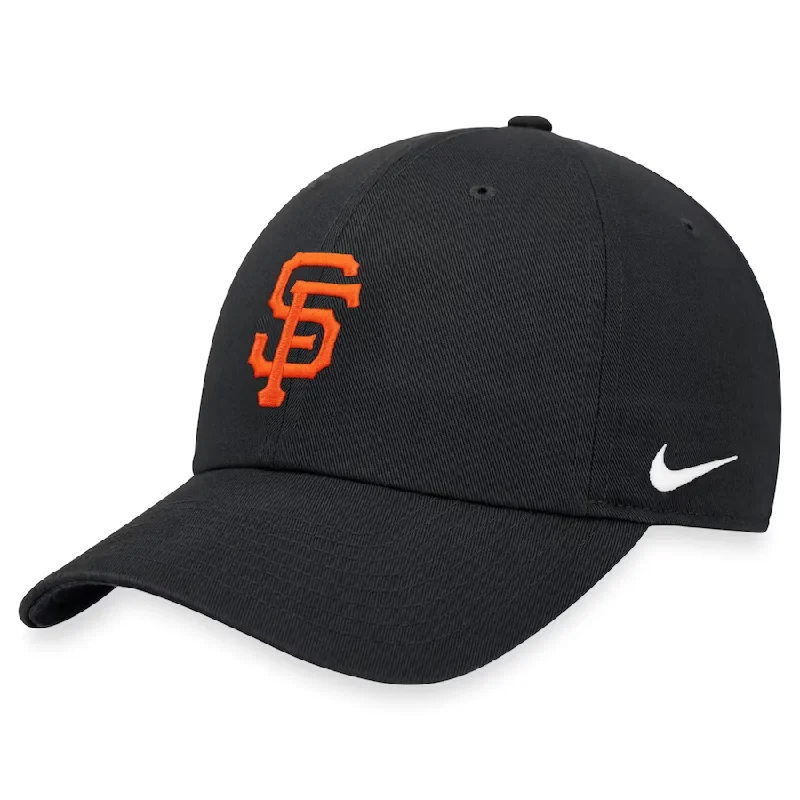 Custom Mesh Trucker Hats-Nike San Francisco Giants Logo Heritage 86 Adjustable Hat-Black