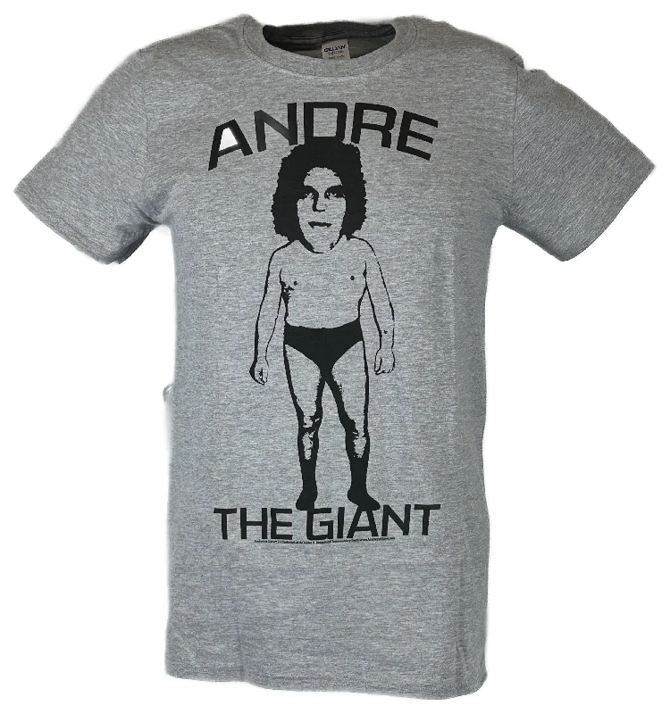 Custom T-Shirts for Teams-Andre the Giant Caricature Mens Gray T-shirt