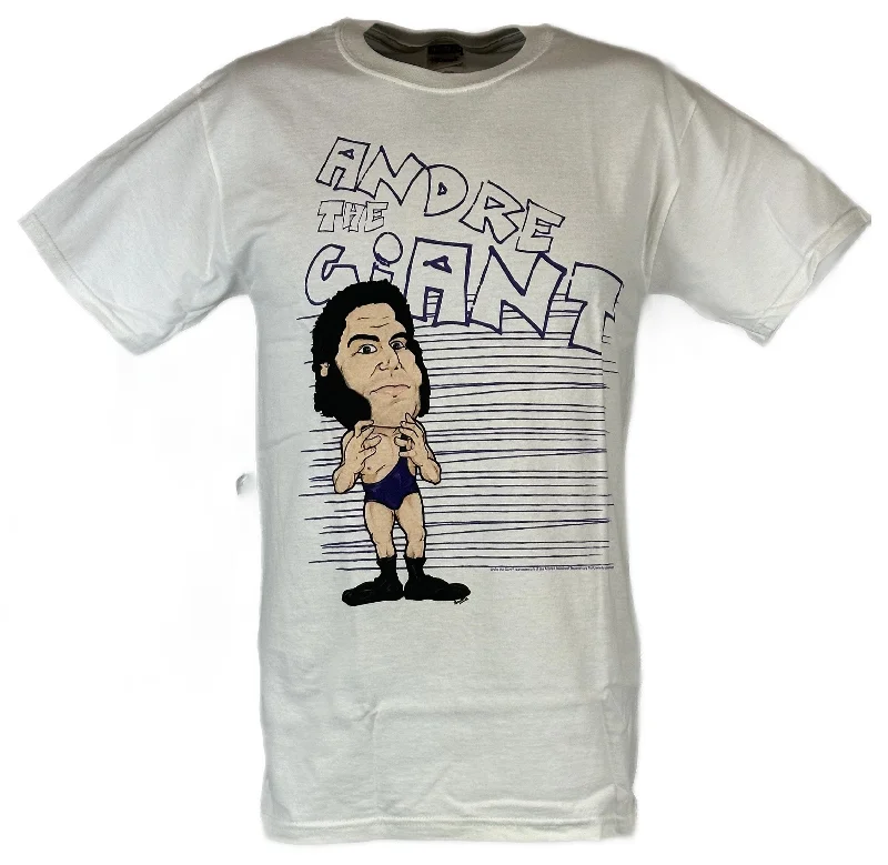 Custom T-Shirts for Pool Parties-Andre the Giant Purple Pose WWE Mens White T-shirt