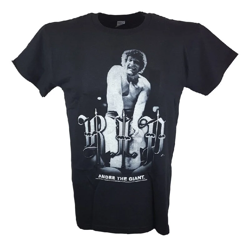 Custom T-Shirts for Active Wear-Andre the Giant RIP Lightweight Black T-shirt New