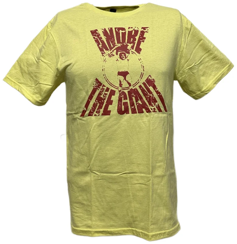 Custom T-Shirts with Recycled Materials-Andre the Giant Yellow T-shirt New