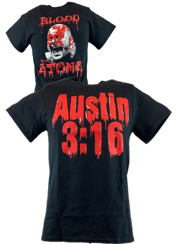 Custom T-Shirts for Personalized Fashion-Blood from a Stone Cold Steve Austin Bloody Face Mens Black T-shirt