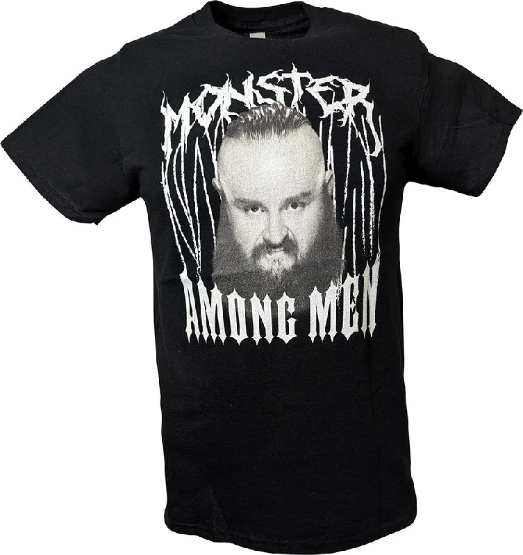 Custom T-Shirts for Sports Events-Braun Strowman Monster Among Black T-shirt