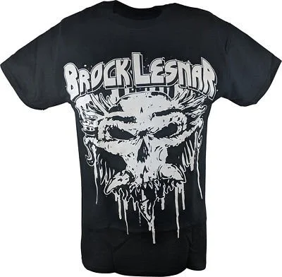 Custom T-Shirts for Music Lovers-Brock Lesnar Carnage Skull Black Mens T-shirt