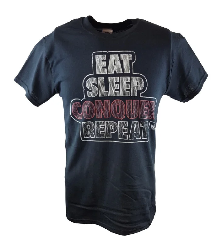 Custom T-Shirts with TV Show References-Brock Lesnar Eat Sleep Conquer Repeat WWE Mens T-shirt