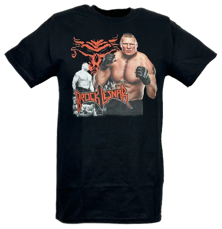 Custom T-Shirts with Funny Graphics-Brock Lesnar Ready to Fight Mens Black T-shirt