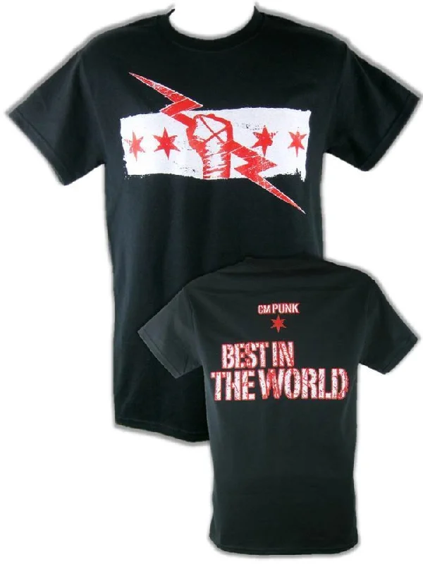 Custom T-Shirts with Custom Prints-CM Punk Best In the World Mens Black Version T-shirt