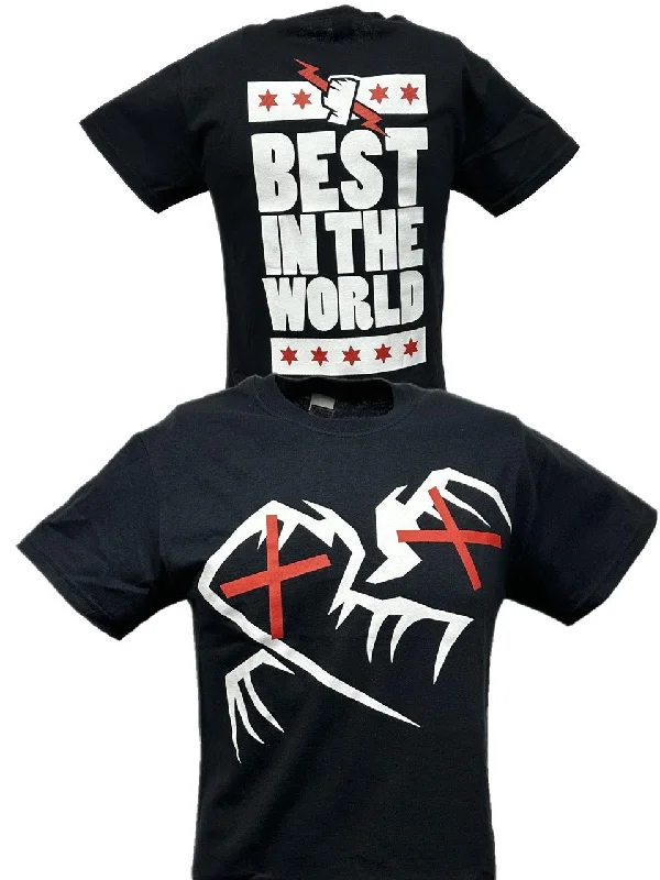 Custom T-Shirts for Football Fans-CM Punk Crimson X Best In The World Mens Black T-shirt