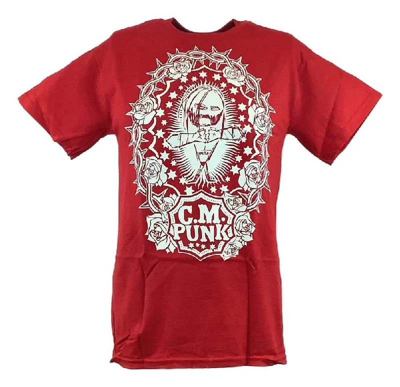 Custom T-Shirts with Eco-Friendly Designs-CM Punk Red SES Straight Edge Society Mens T-shirt