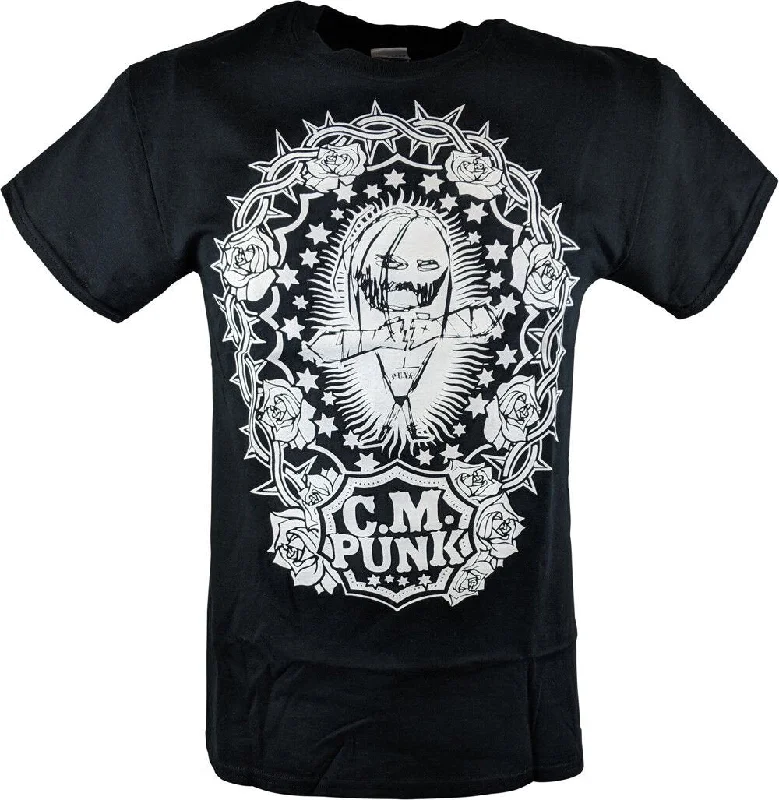 Custom T-Shirts for Fitness Lovers-CM Punk Straight Edge Society SES Mens Black T-shirt