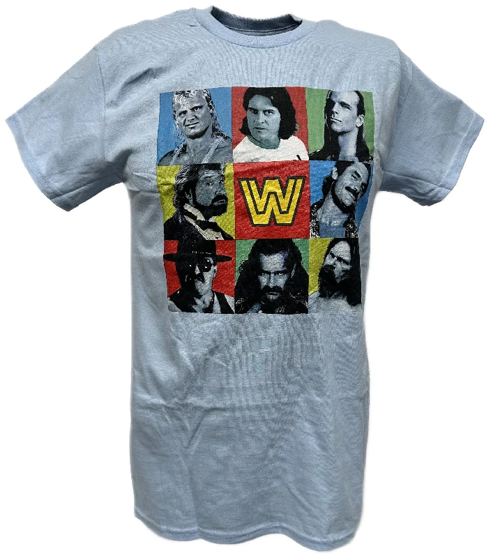 Custom T-Shirts for Baseball Fans-Curt Hennig Rick Rude Roddy Piper Legends WWE Mens Blue T-shirt