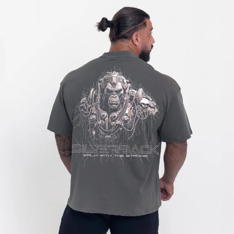 Custom T-Shirts for Traveling-Cyberback T Shirt - Grey