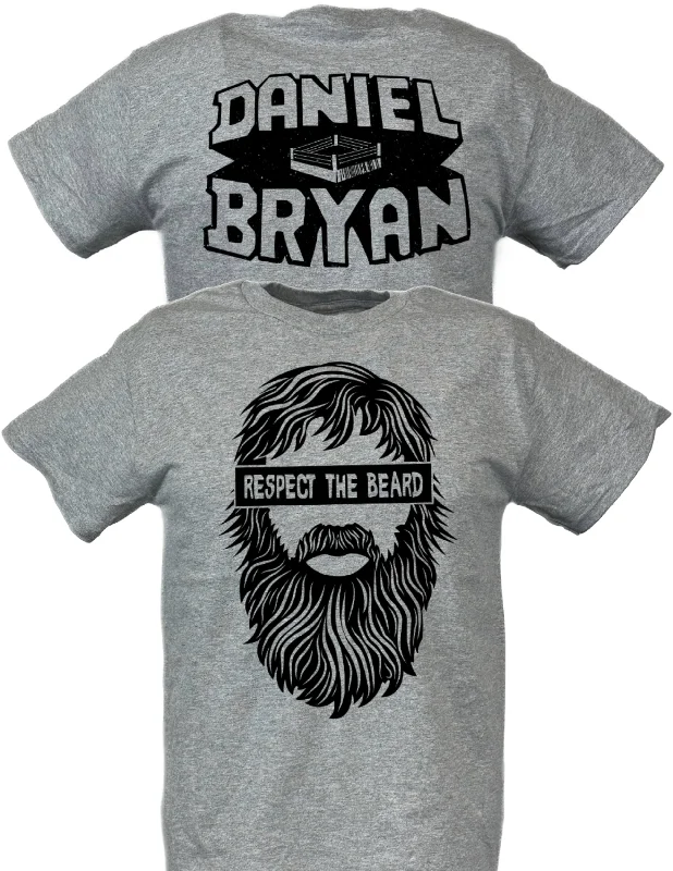 Custom T-Shirts for Home Decor Enthusiasts-Daniel Bryan Respect the Beard Mens Gray T-shirt