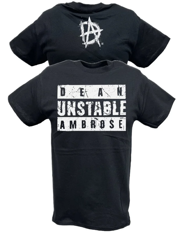 Custom T-Shirts for Active Lifestyles-Dean Ambrose Unstable Mens Black T-shirt