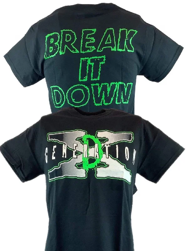 Custom T-Shirts for Teams-DX Break It Down D-Generation X Mens Black T-shirt