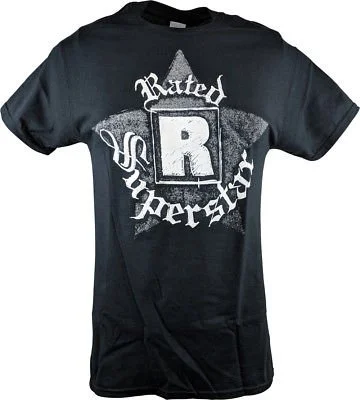 Custom T-Shirts for Motivational Messages-Edge Rated R Superstar Logo Mens Black T-shirt