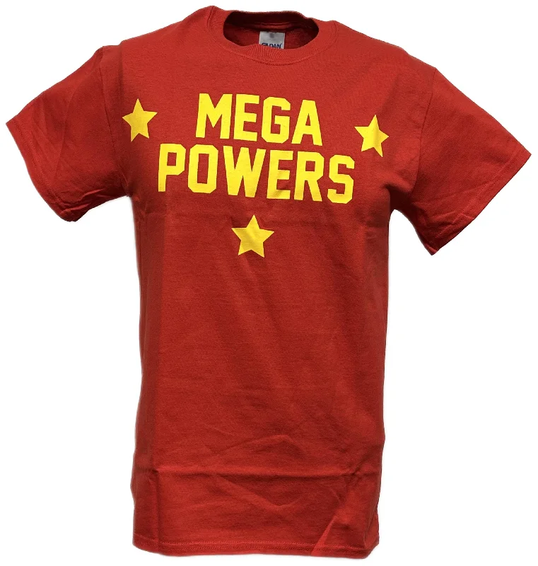 Custom T-Shirts with Custom Designs-Hulk Hogan Randy Savage Mega Powers Mens Red T-shirt