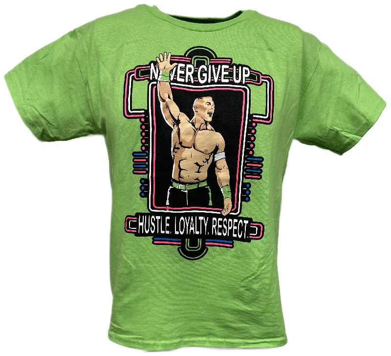 Custom T-Shirts for Fitness Enthusiasts-John Cena Kids Lime Green Neon Green Never Give Up Boys T-shirt