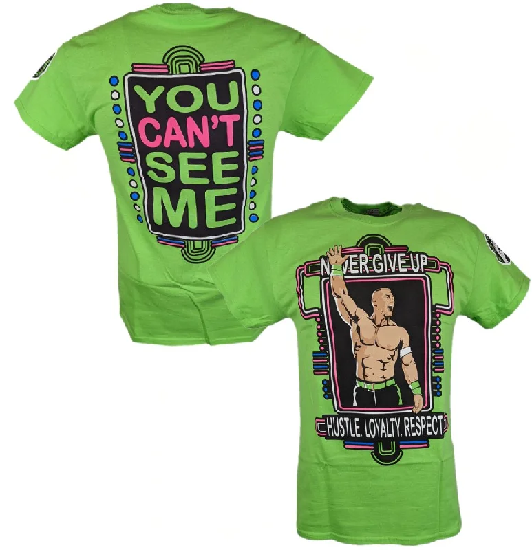 Custom T-Shirts with Wildlife Prints-John Cena Lime Green Neon Green Never Give Up Mens T-Shirt