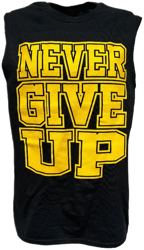 Custom T-Shirts for Bodybuilding-John Cena Never Give Up Sleeveless Muscle T-shirt