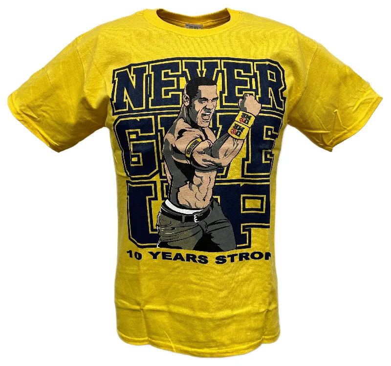 Custom T-Shirts with Soft Cotton-John Cena Yellow Ten Years Strong Kids T-shirt Boys