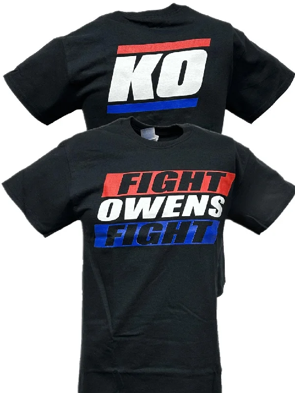 Custom T-Shirts for Athletic Fit-KO Red White Blue Fight Kevin Owens Fight USA Mens T-shirt