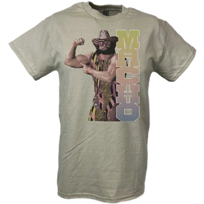 Custom T-Shirts for Weekend Wear-Macho Man Randy Savage Bicep Flex Tan T-shirt