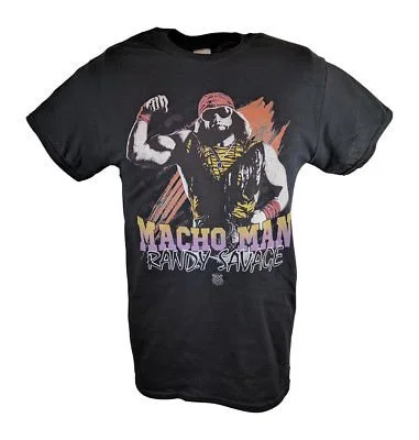 Custom T-Shirts with Vintage Designs-Macho Man Randy Savage Bicep Pose WWE Mens Black T-shirt