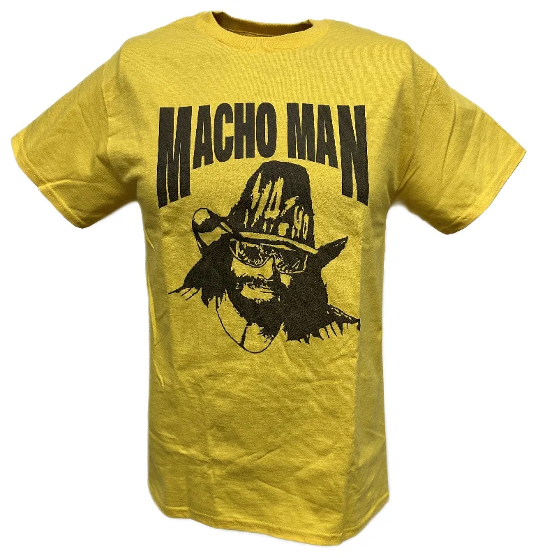 Custom T-Shirts for Photo Shoots-Macho Man Randy Savage Big Yellow Hat T-shirt Single Sided Print