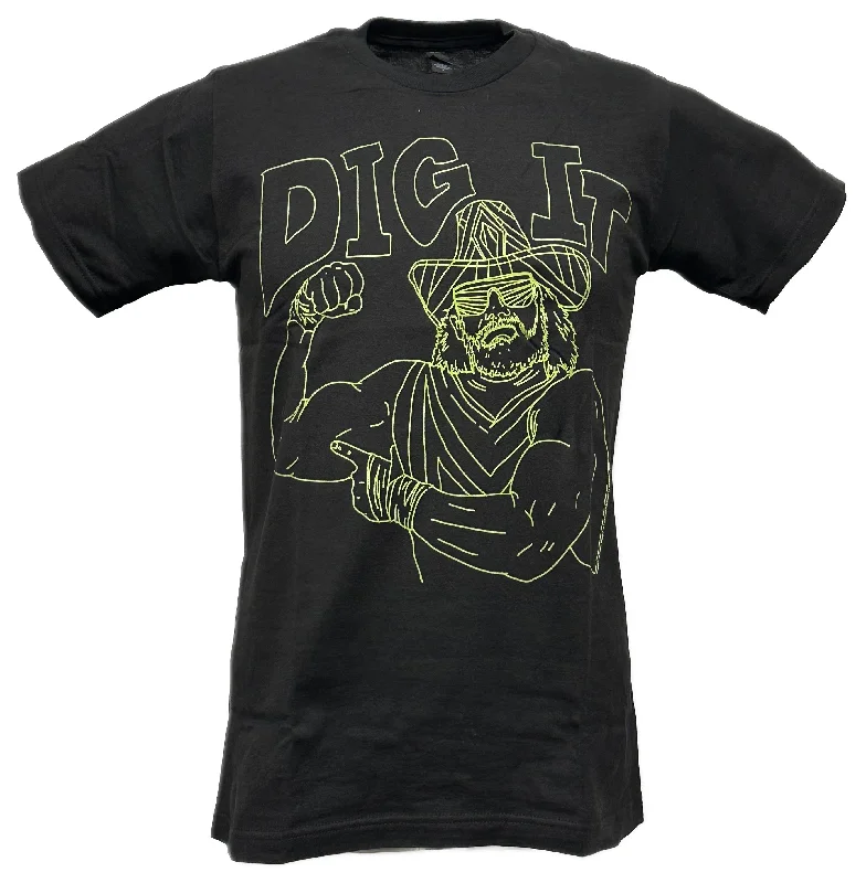 Custom T-Shirts for Family Gatherings-Macho Man Randy Savage Dig It Mens Black T-shirt