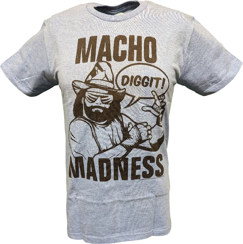 Custom T-Shirts with Seasonal Designs-Macho Man Randy Savage Diggit Madness Mens Blue T-shirt