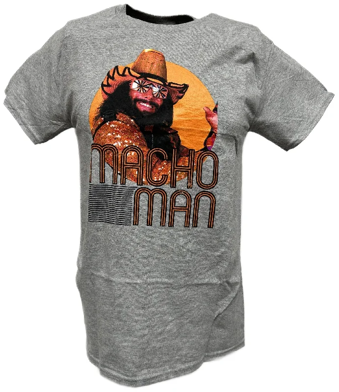 Custom T-Shirts for Concert Merch-Macho Man Randy Savage Mackin and Smackin Grey T-shirt