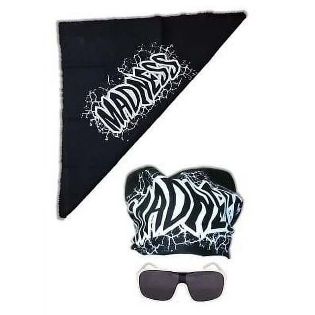 Custom T-Shirts for Formal Wear-Macho Man Randy Savage Madness Bandana White Sunglasses Costume (Black Bandana, White Glasses)