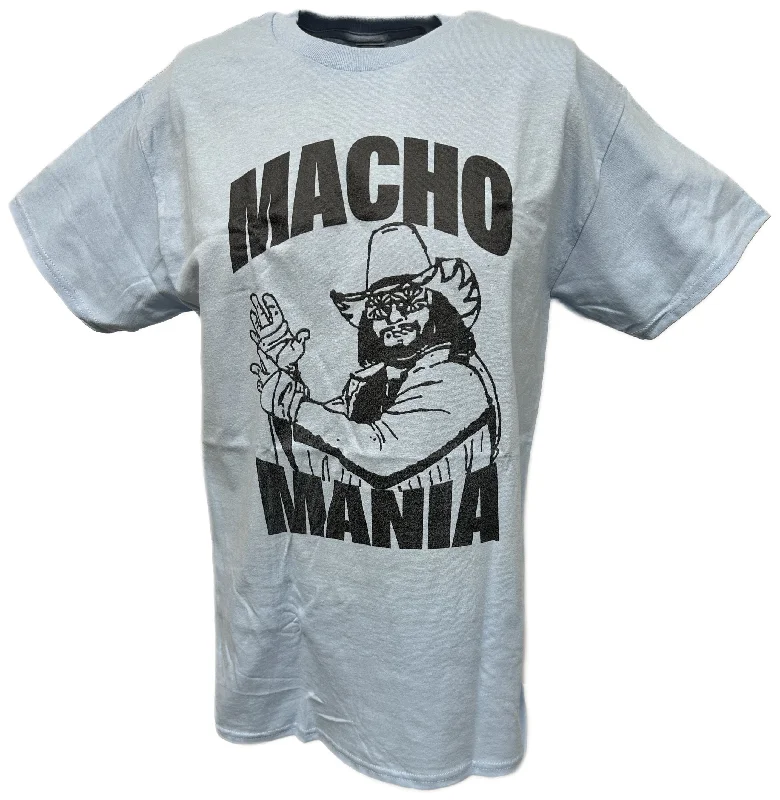 Custom T-Shirts for Casual Outfits-Macho Man Randy Savage Mania Mens Blue T-shirt