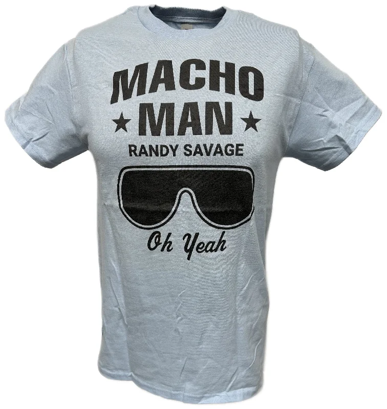 Custom T-Shirts for Outdoor Picnics-Macho Man Randy Savage Oh Yeah Mens Blue T-shirt