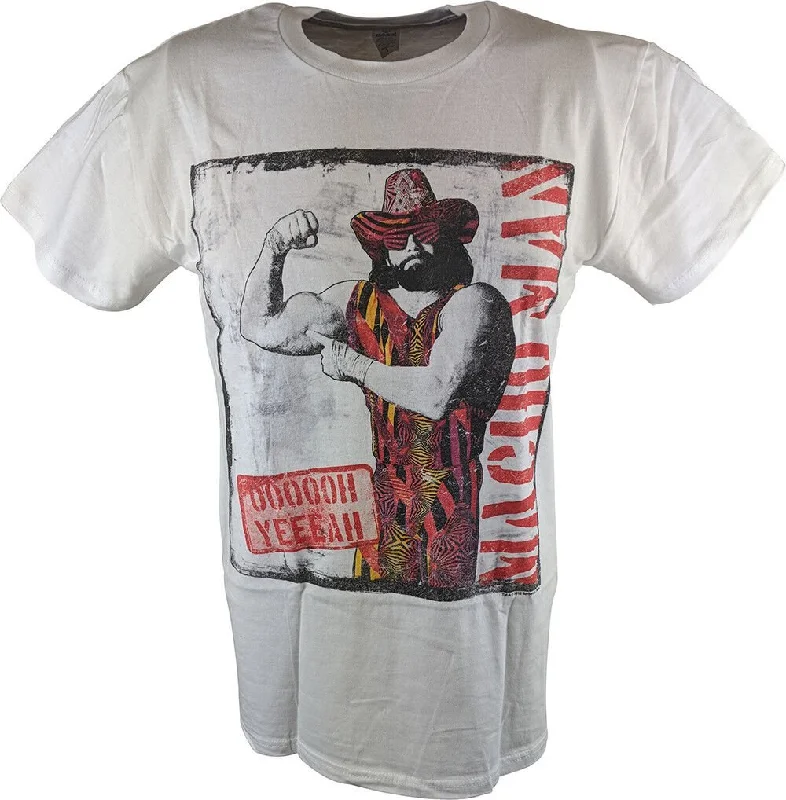 Custom T-Shirts for Music Festivals-Macho Man Randy Savage OOOH YEEEEAH White T-shirt