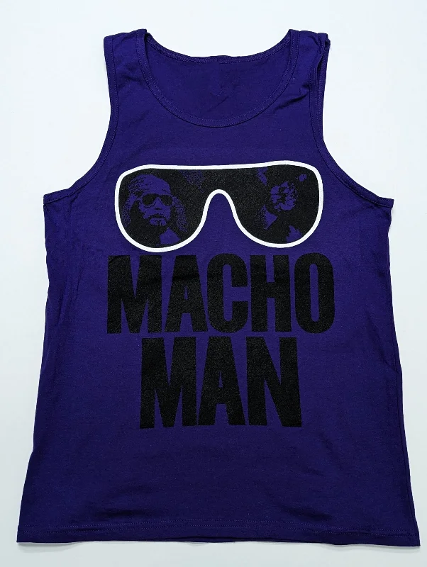 Custom T-Shirts for Personalized Apparel-Macho Man Randy Savage Purple Sunglasses Mens Tank Top Shirt