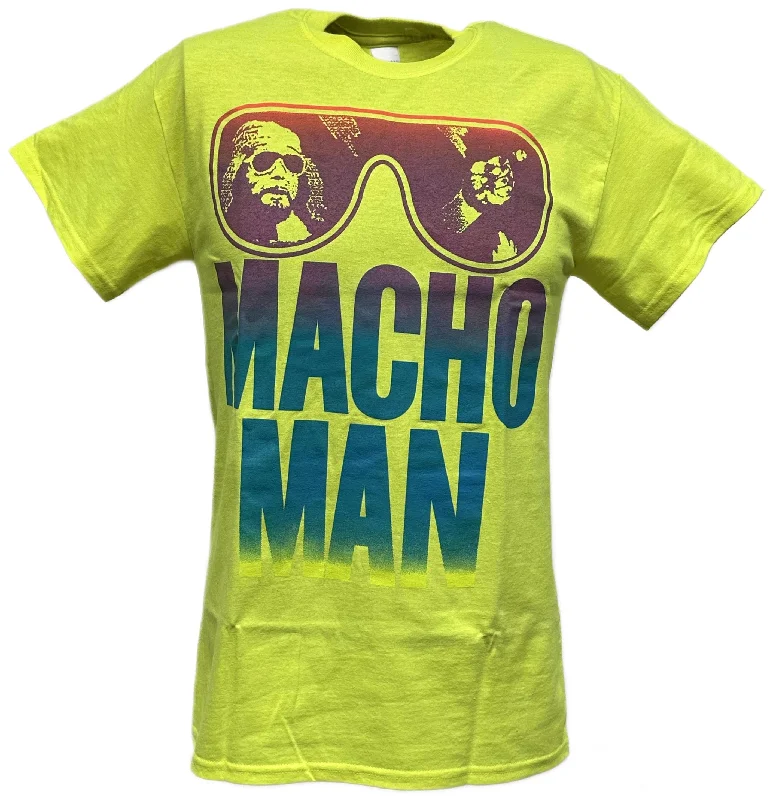 Custom T-Shirts for Dressy Looks-Macho Man Randy Savage Shield Your Eyes Mens Neon Yellow T-shirt