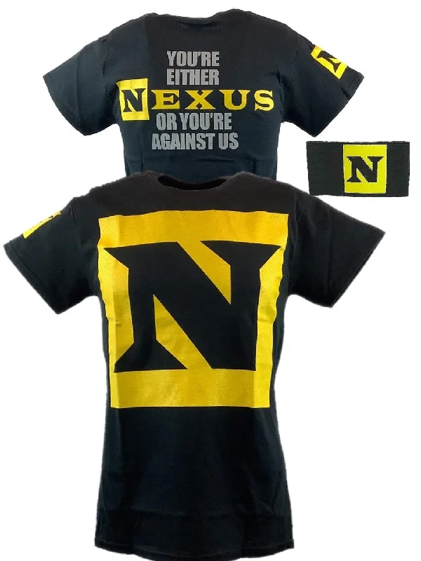 Custom T-Shirts for Movie Fans-Nexus or Against Us Mens Black T-shirt CM Punk Wade Barrett Daniel Bryan