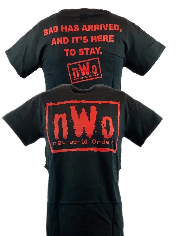 Custom T-Shirts with Custom Artwork-nWo Bad Has Arrived New World Order Red Logo Mens T-shirt