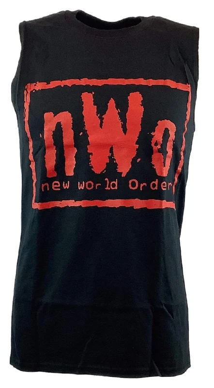 Custom T-Shirts for School Spirit-nWo New World Order Red Logo Muscle Sleeveless T-shirt New