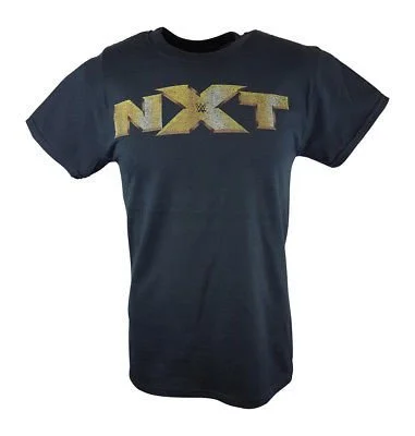 Custom T-Shirts for Motivational Messages-NXT Gold Logo WWE Mens Black T-shirt