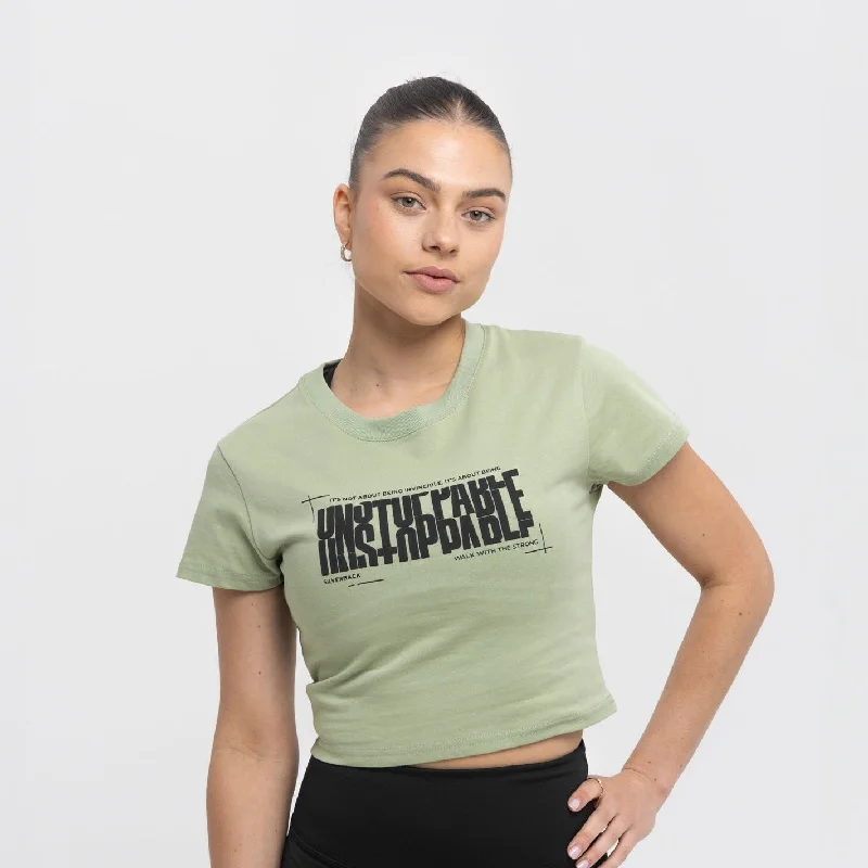 Custom T-Shirts with Iconic Album Art-Unstoppable Crop T-Shirt Green