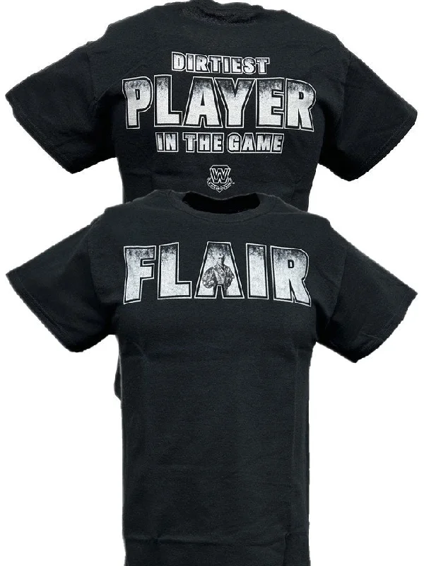 Custom T-Shirts for Design Enthusiasts-Ric Flair Dirtiest Player in The Game WWE Mens Black T-shirt