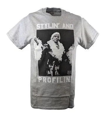 Custom T-Shirts with Celebrity Quotes-Ric Flair Stylin and Profilin Mens Grey T-shirt