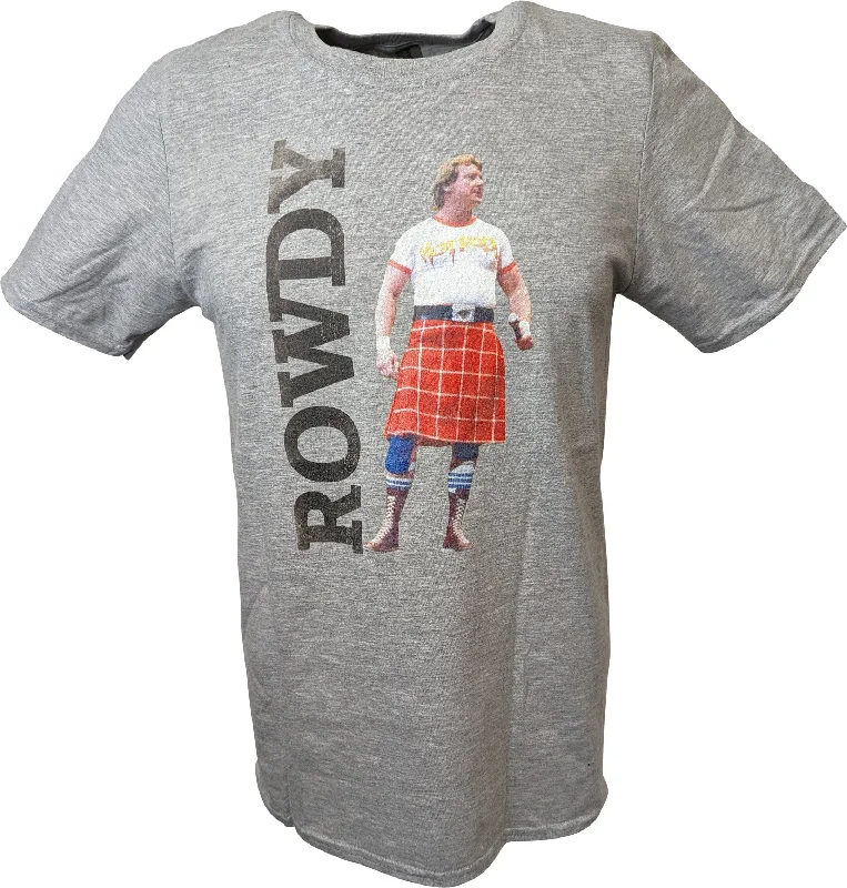 Custom T-Shirts for Men-Rowdy Roddy Piper Legends Collection Mens Gray T-shirt