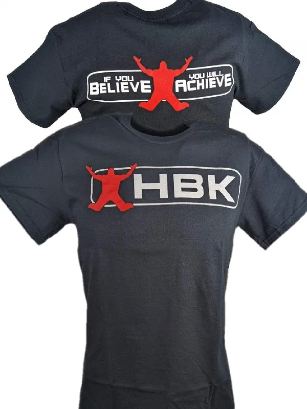 Custom T-Shirts for Events-Shawn Michaels HBK Believe It Achieve It Black T-shirt