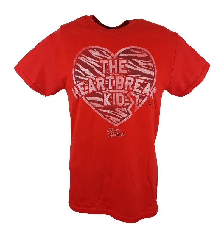 Custom T-Shirts with Logos-Shawn Michaels The Heartbreak Kid WWE Mens Red T-shirt